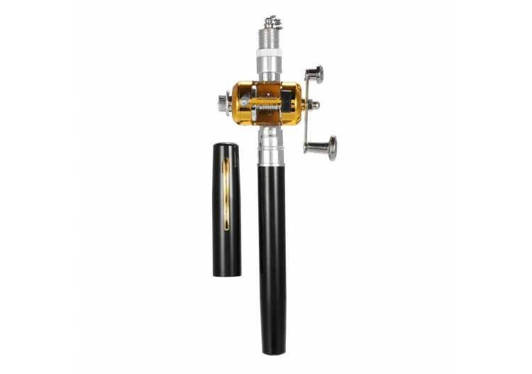 Fishing Rod Reel Combo Set Mini Telescopic Portable Pocket Pen Fishing Pocket Rod + Reel Aluminum Alloy Fishing Line Soft Lures