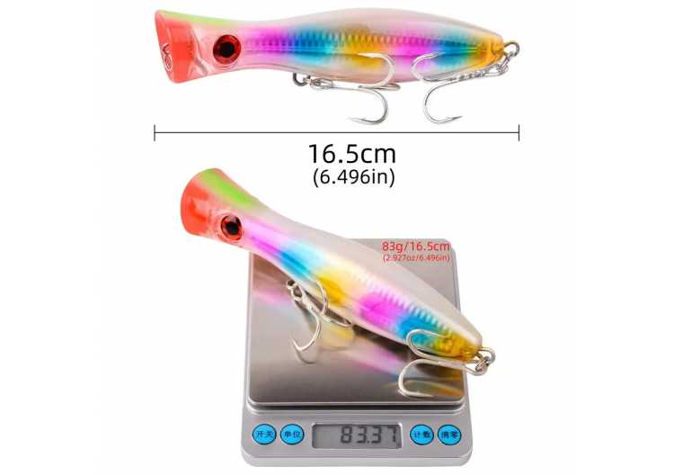 1pc 41G/83G Giant Popper Wobbler Topwater Trolling Artificial Plastic Hard Bait Durable Fishing Lure for Catching Big Fish