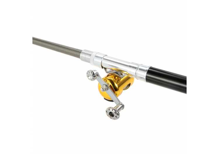 Fishing Rod Reel Combo Set Mini Telescopic Portable Pocket Pen Fishing Pocket Rod + Reel Aluminum Alloy Fishing Line Soft Lures